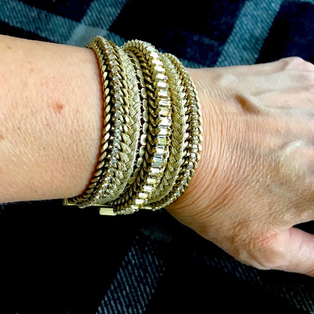 Stella and Dot cuff bracelet two-tone